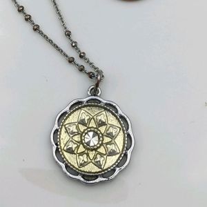 Lia Sophia Gold Tone Sun Medallion Necklace